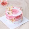 bánh kem cánh bướm màu hồng đẹp